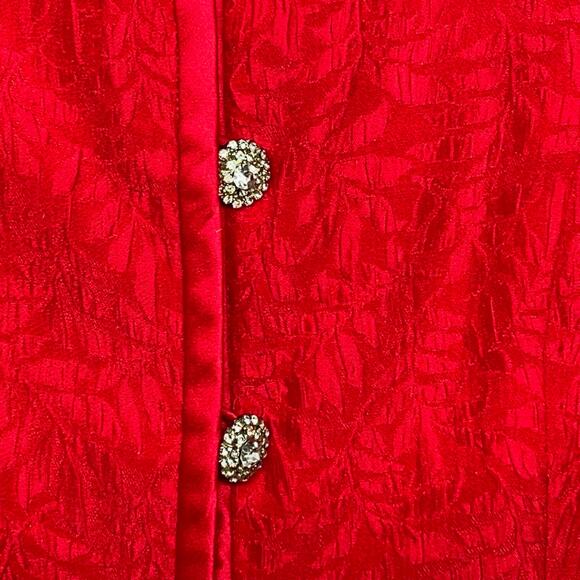 Richard Warren Vintage 80s Red Silk Suit Set 4 | Skirt Cherry-Coded Old Money - Picture 6 of 16